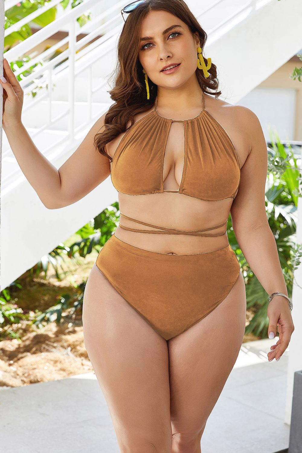 Cutout Tied Bikini Set