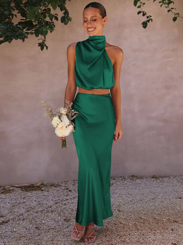 Elegant Draped Skirt Set