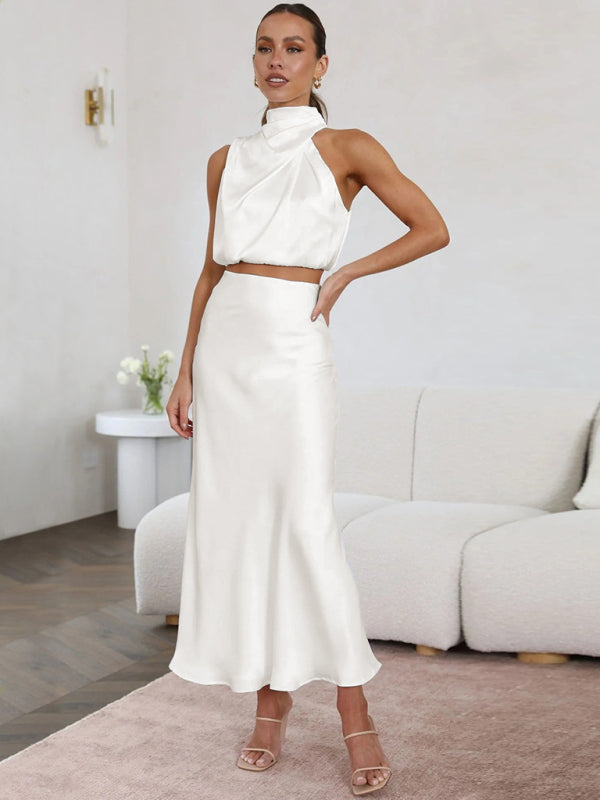 Elegant Draped Skirt Set