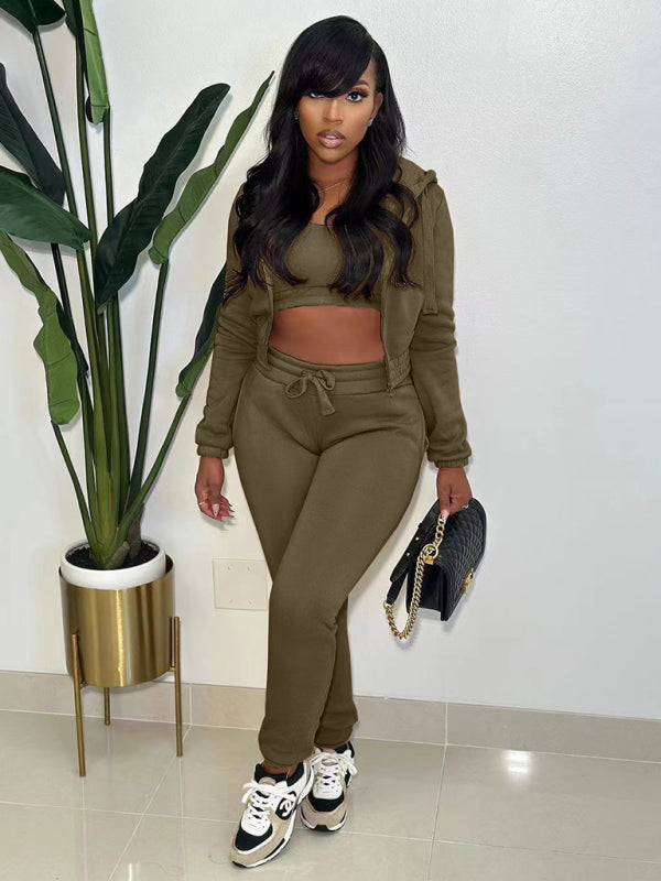 Haven Hooded Three Piece Sweatpants Set