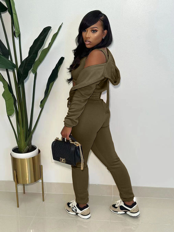 Haven Hooded Three Piece Sweatpants Set