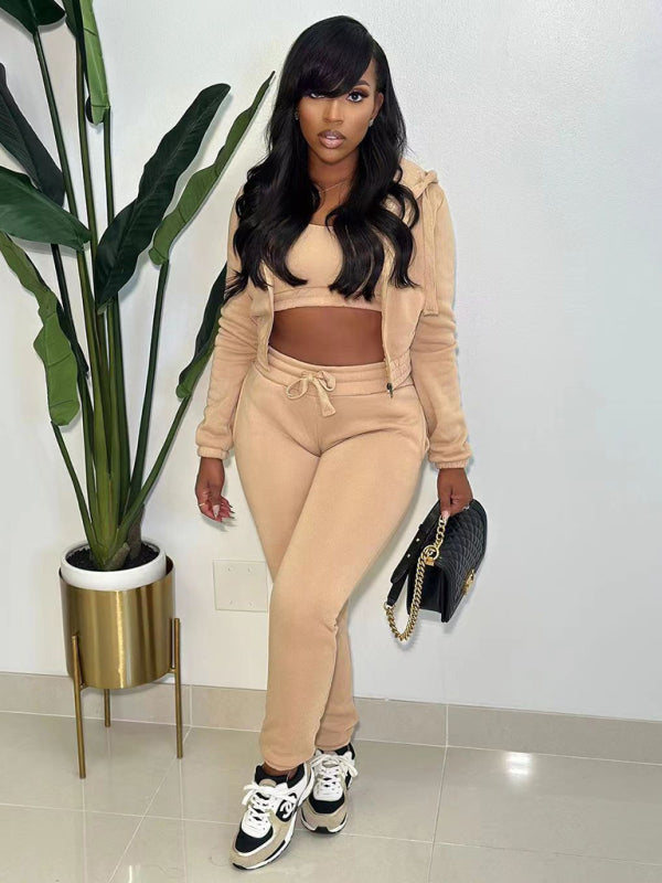 Haven Hooded Three Piece Sweatpants Set