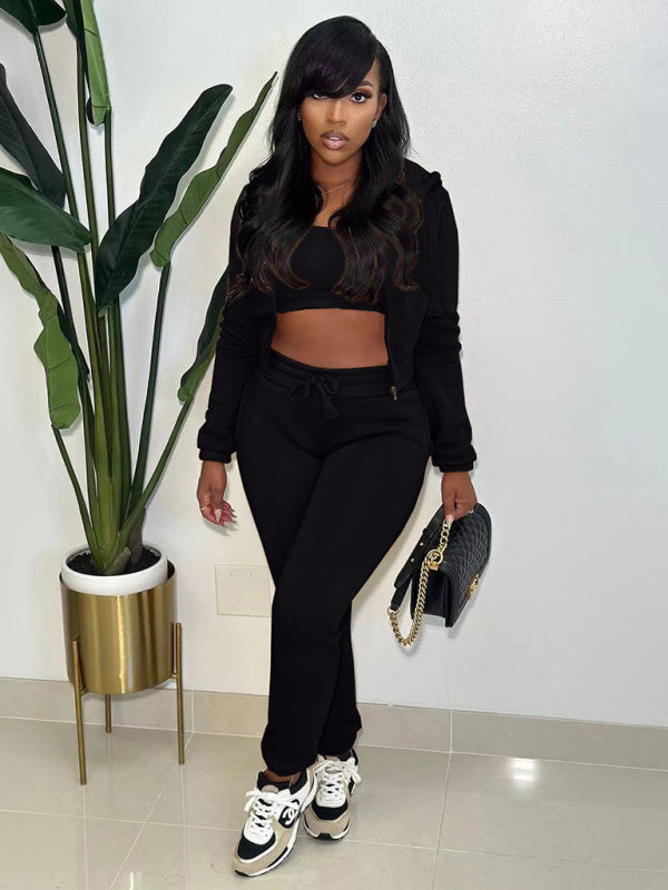 Haven Hooded Three Piece Sweatpants Set