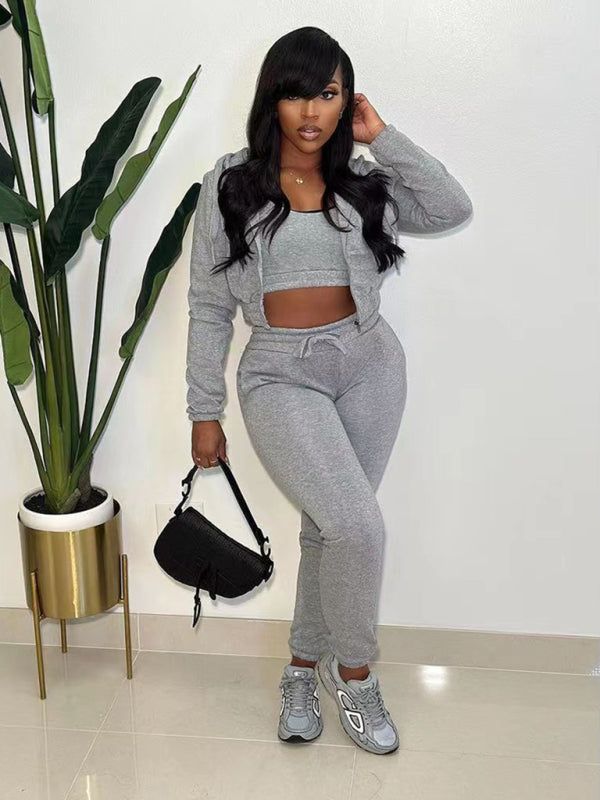 Haven Hooded Three Piece Sweatpants Set