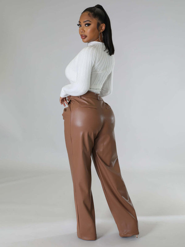 Falynn Faux Leather Wide Leg Pants
