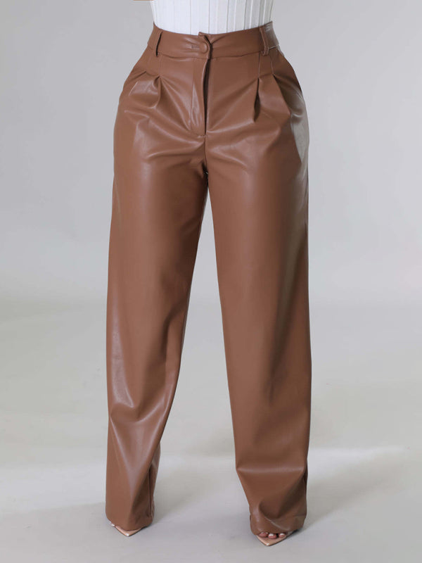 Falynn Faux Leather Wide Leg Pants