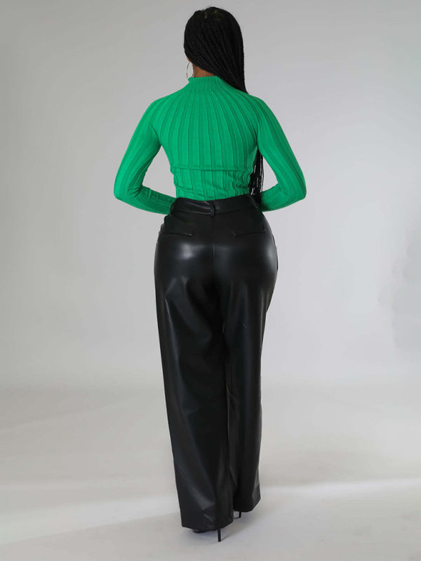 Falynn Faux Leather Wide Leg Pants
