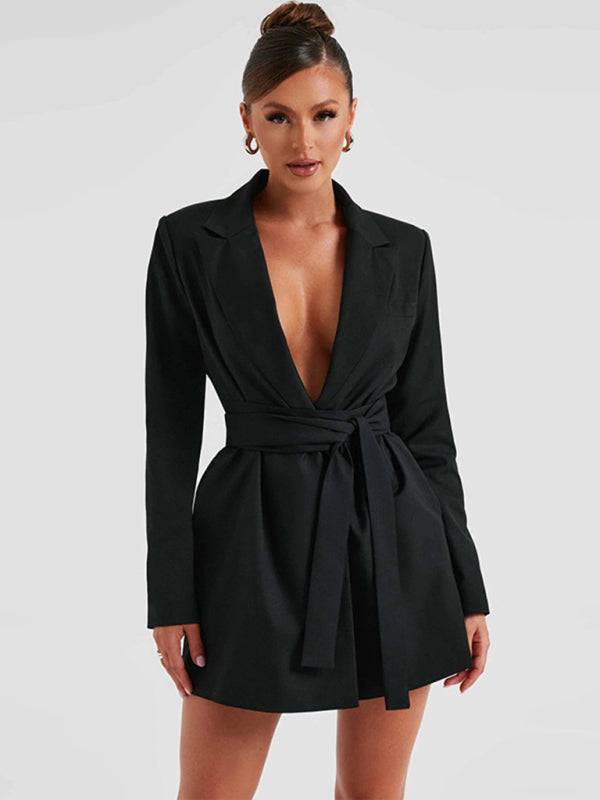 Wendi Waist Tie Mini Blazer Dress