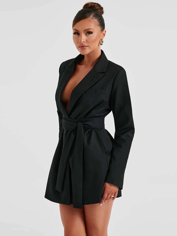 Wendi Waist Tie Mini Blazer Dress