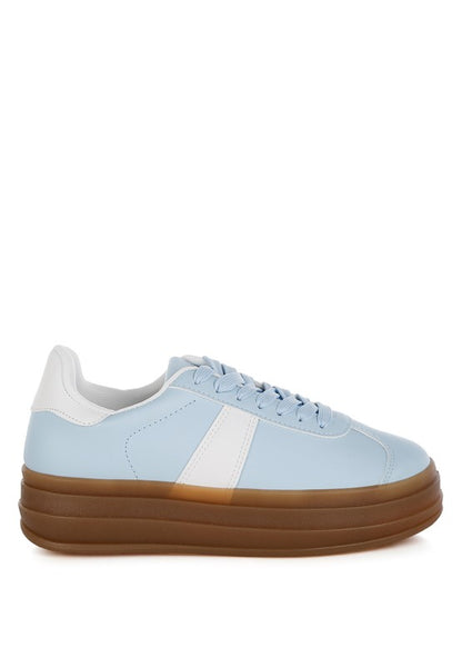 Faye Faux Leather Lace-Up Sneakers