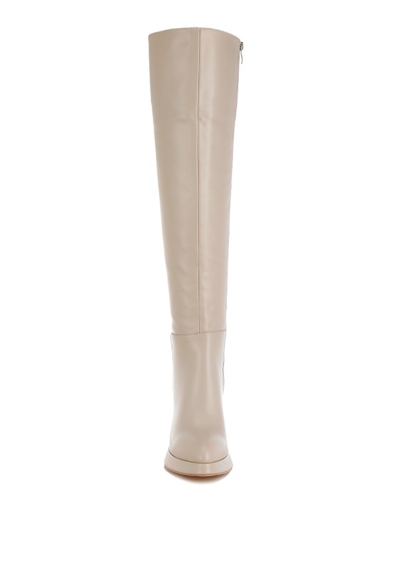 Foxy Faux Leather Knee-High Boots