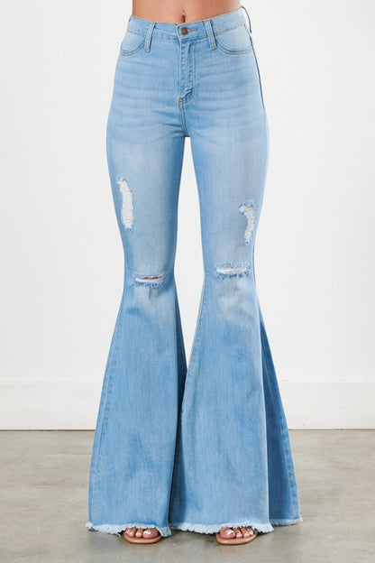 Myloe Distressed Flare Jeans