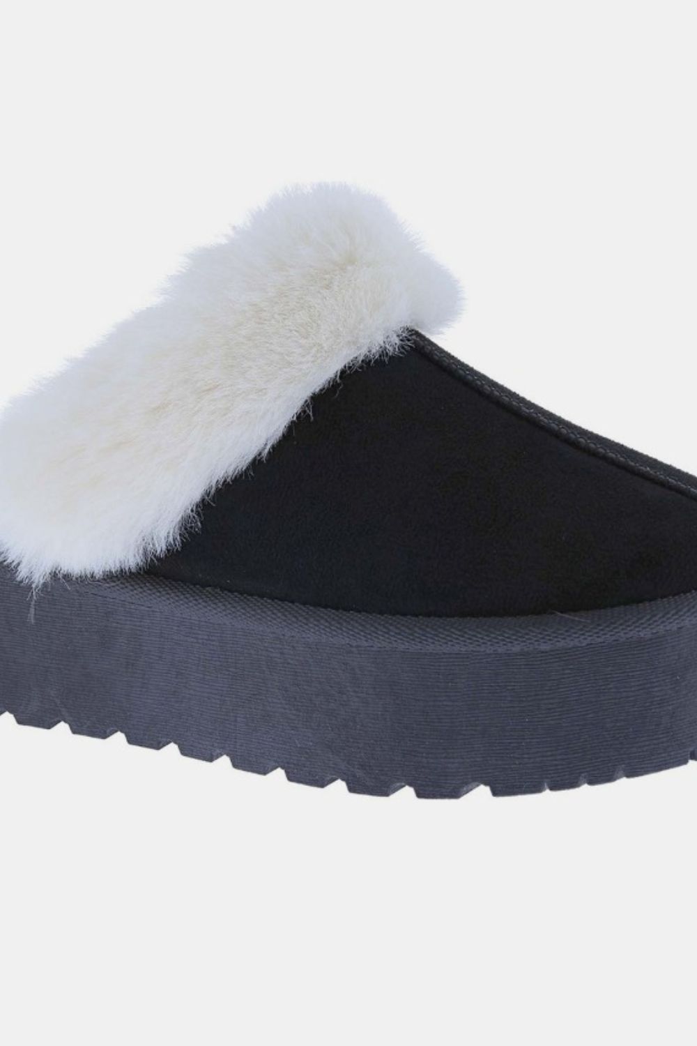 Chunky Bottom Fur Trim Slippers