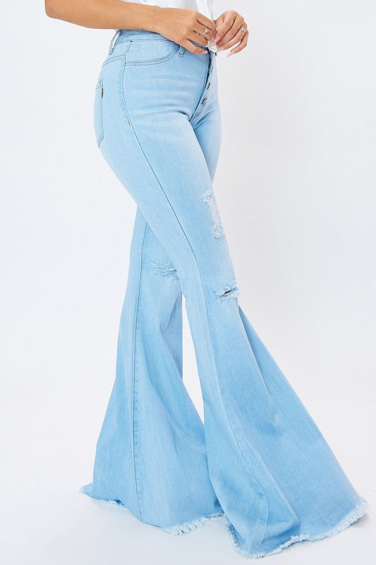 Destiny Distressed Flare Leg Jeans