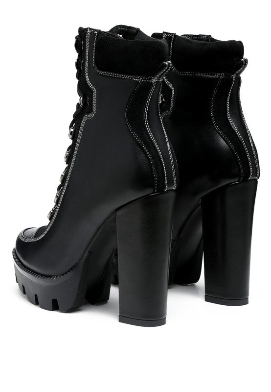 Candi Chunky High Heel Lace-Up Bootie