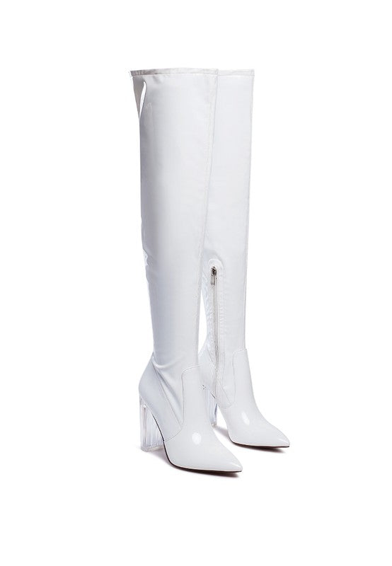 Tammi Thigh High Patent Leather Boots
