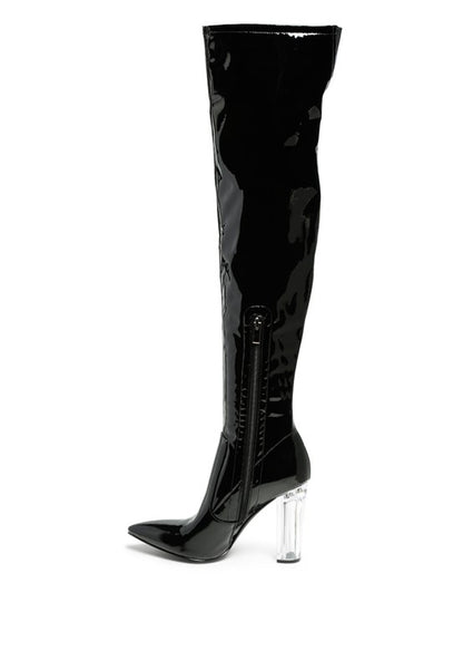 Tammi Thigh High Patent Leather Boots