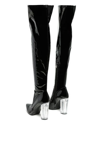 Tammi Thigh High Patent Leather Boots