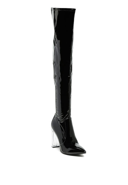 Tammi Thigh High Patent Leather Boots