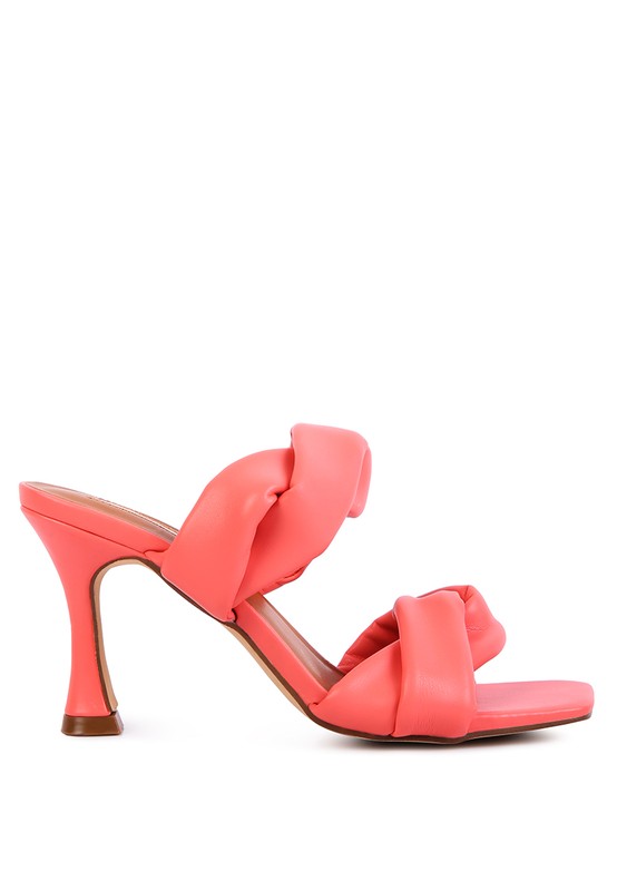 Twisted Strap Spool Heeled Sandal