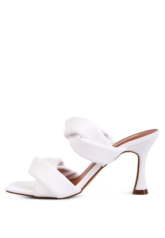 Twisted Strap Spool Heeled Sandal