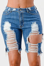 Distressed Bermuda Shorts