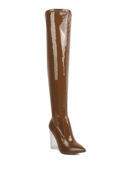 Tammi Thigh High Patent Leather Boots