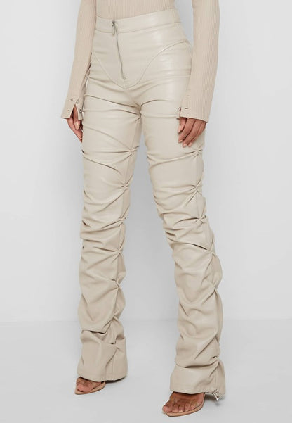 Ronni Ruched Faux Leather Pants