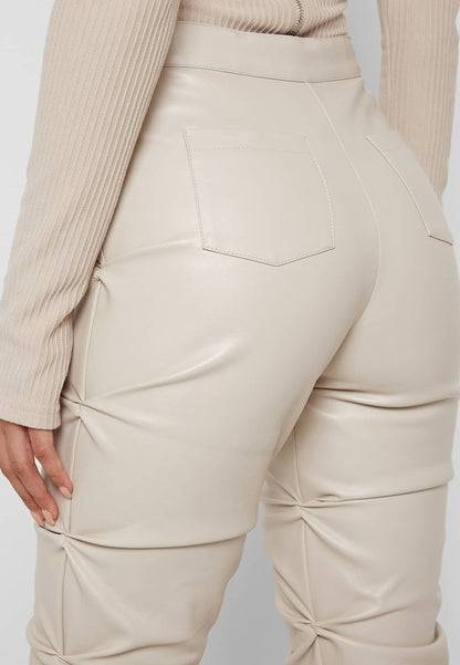 Ronni Ruched Faux Leather Pants