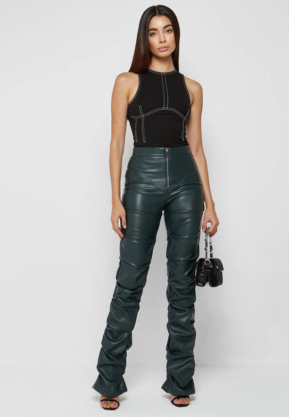 Ken Wrinkle Faux Leather Pants