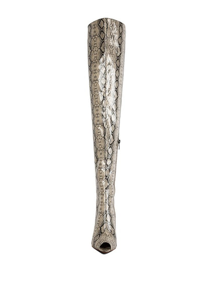 Shyna Snake Print Stiletto Boots