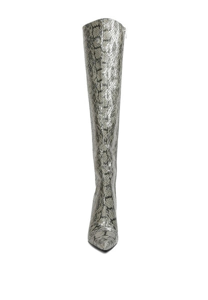 Catina Snake Print Knee Boots