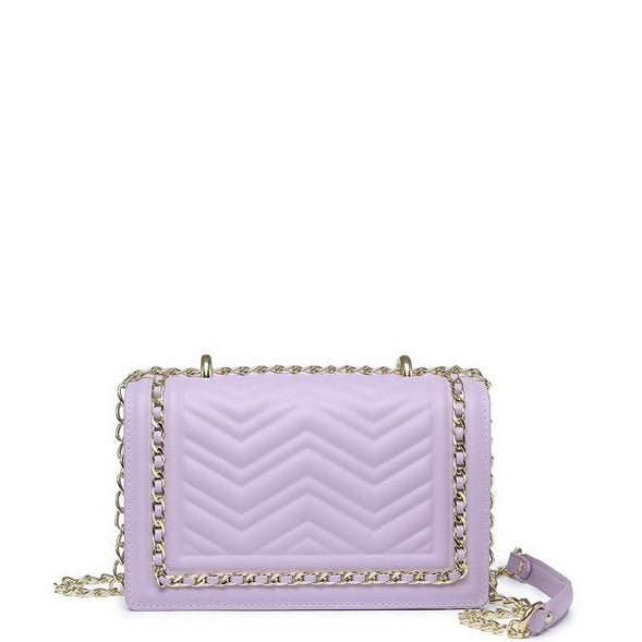 Chevron Chain Crossbody Bag