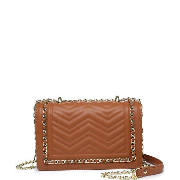 Chevron Chain Crossbody Bag