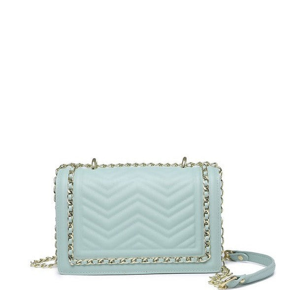 Chevron Chain Crossbody Bag