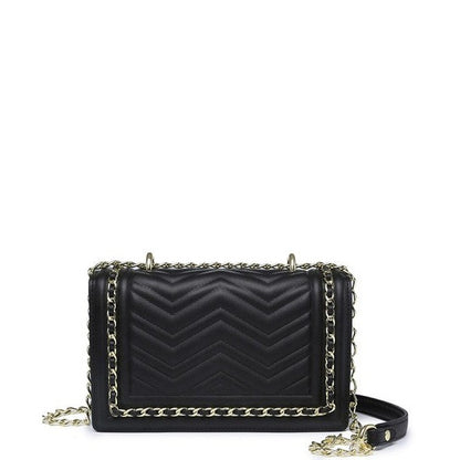 Chevron Chain Crossbody Bag