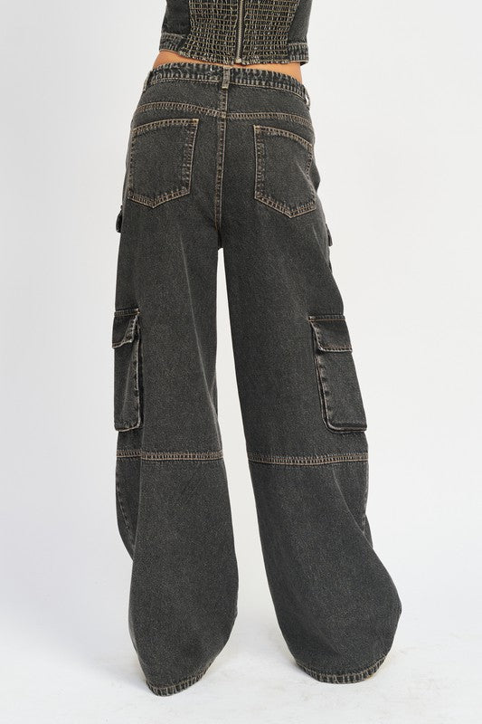 Lola Low Waist Cargo Jeans