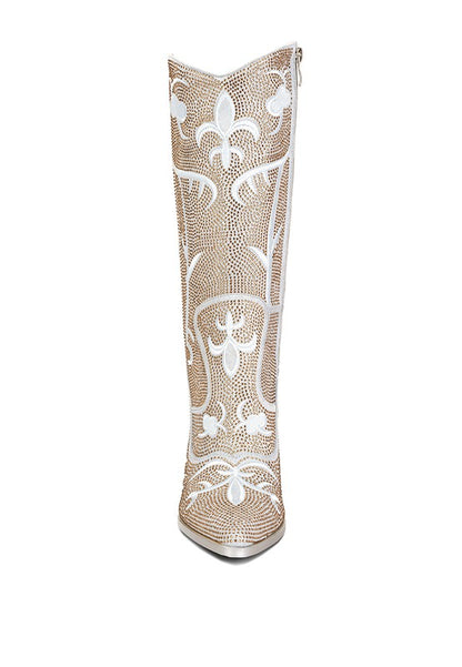 Glimmer Rhinestone Embellished Shimmer Boots