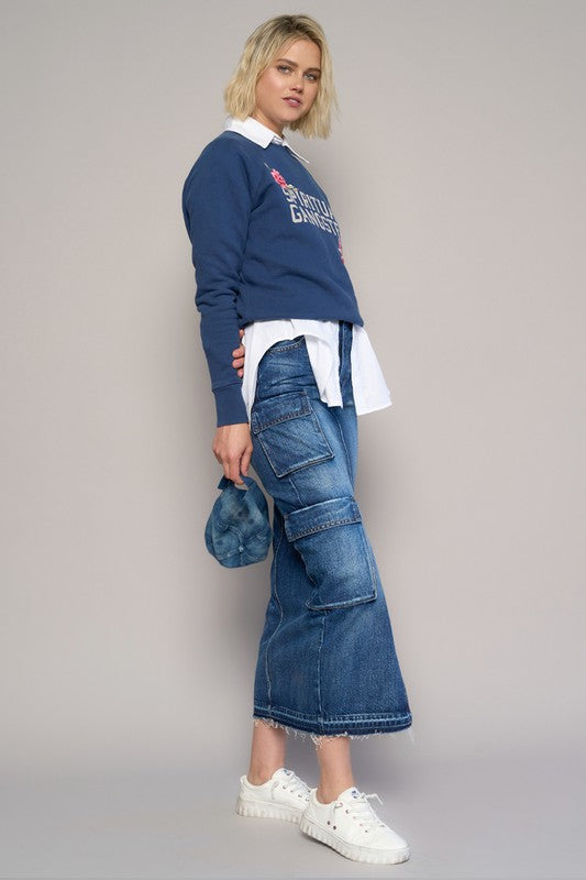 Lyla Long Cargo Pocket Skirt