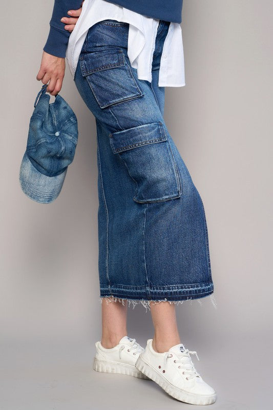 Lyla Long Cargo Pocket Skirt