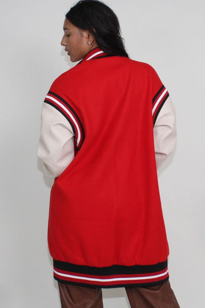 Lechia Long Fit Letterman Jacket