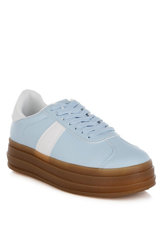 Faye Faux Leather Lace-Up Sneakers