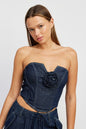 Rose Denim Corset Top