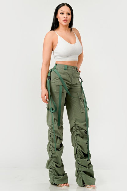 Riley Ruched Utility Cargo Pants