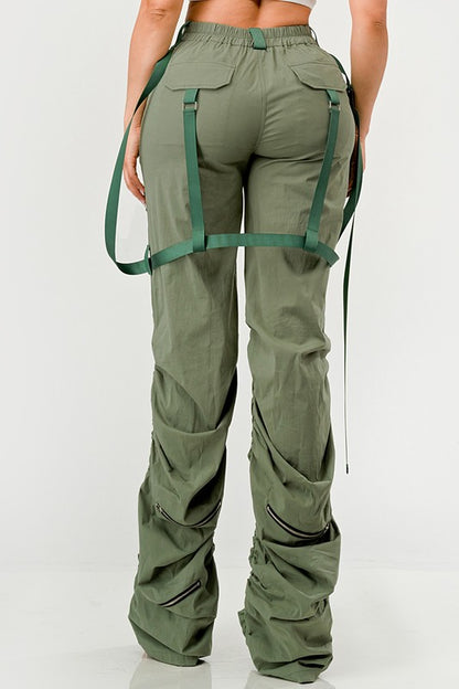 Riley Ruched Utility Cargo Pants