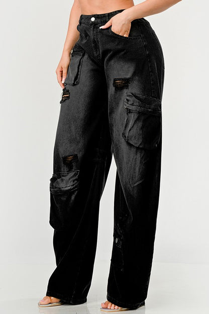 Blackout Washed Cargo Pants