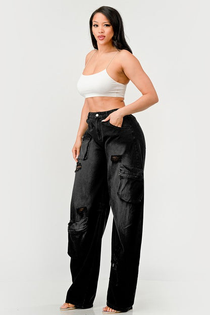 Blackout Washed Cargo Pants