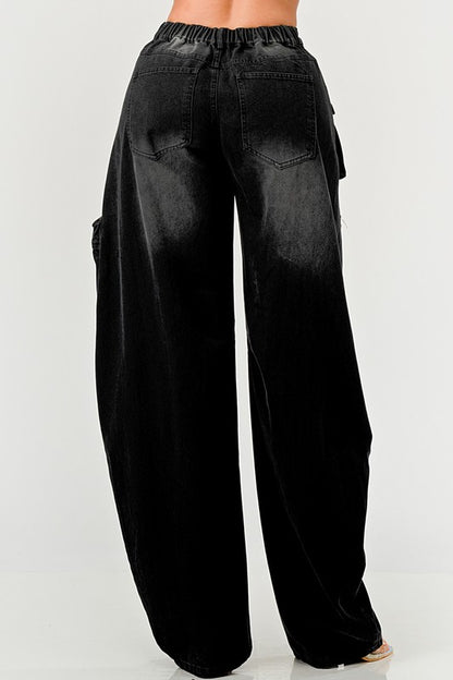 Blackout Washed Cargo Pants