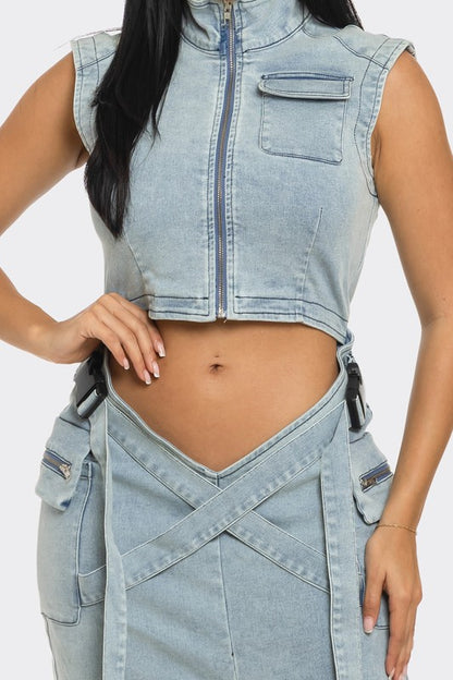 Demi Denim Skirt Set