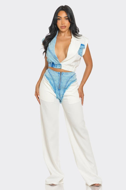 Dessi Denim Fusion Pants Set